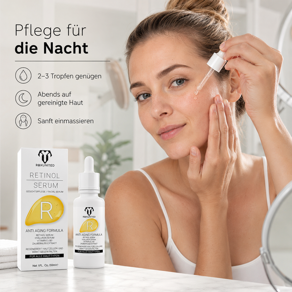 ROXUNITED Retinol Serum 30ml Gesicht Anti-Aging Hautpflege – Inhaltsstoffe