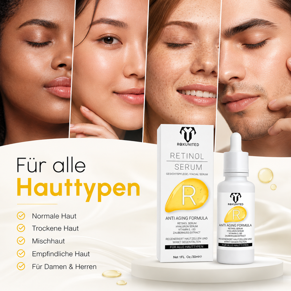 ROXUNITED Retinol Serum 30ml Gesicht Anti-Aging Hautpflege – Wirkung