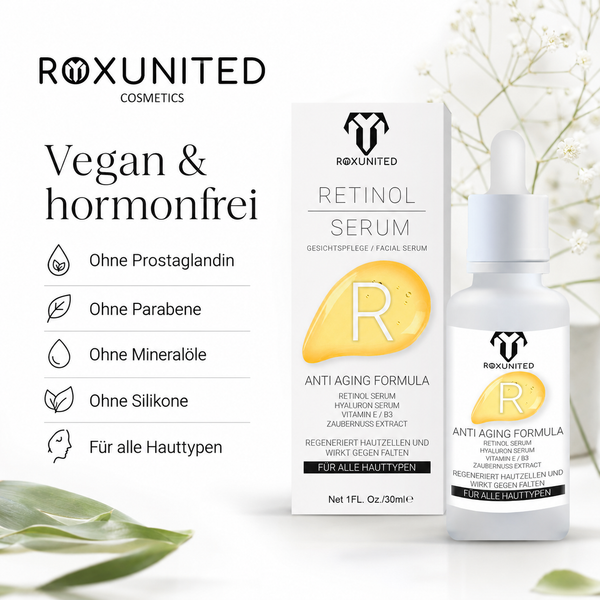 ROXUNITED Retinol Serum 30ml Gesicht Anti-Aging Hautpflege – Hautpflege
