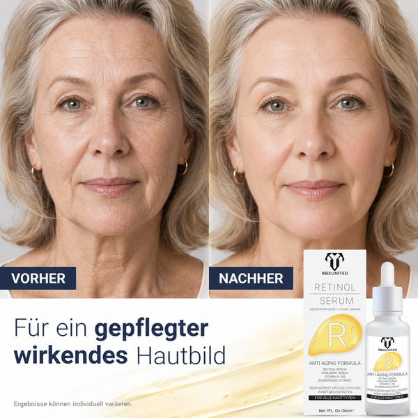 ROXUNITED Retinol Serum 30ml Gesicht Anti-Aging Hautpflege – Gesamtansicht