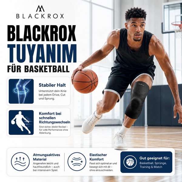 BLACKROX TUYANIM Kniebandage Sport Fitness Kniestütze – Gesamtansicht