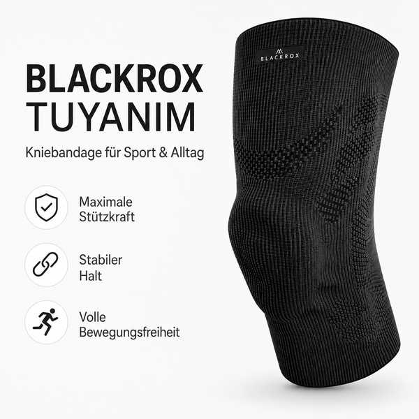 BLACKROX TUYANIM Kniebandage Sport Fitness Kniestütze – Detailansicht