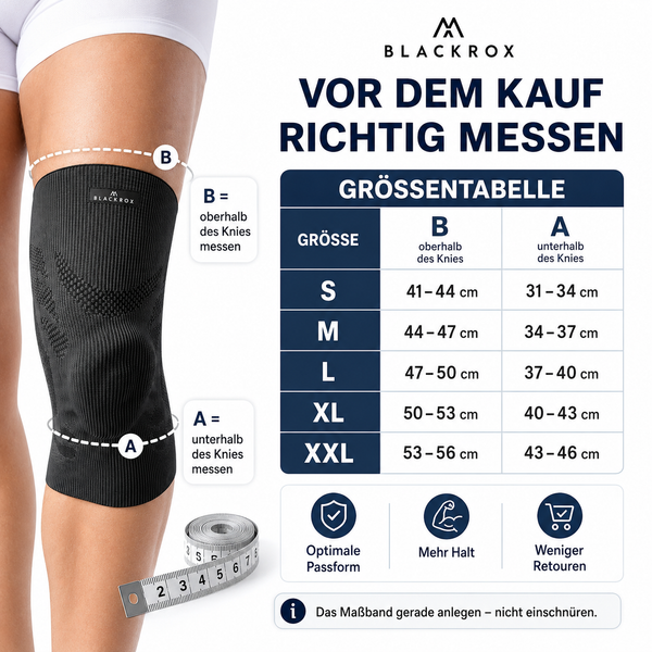 BLACKROX TUYANIM Kniebandage Sport Fitness Kniestütze – Stabilisierung