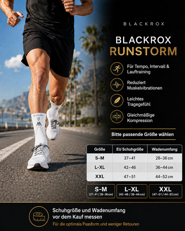BLACKROX Runstorm Kompressionsstrümpfe Laufen Sport Wadenstütze – Weiss Anwendung