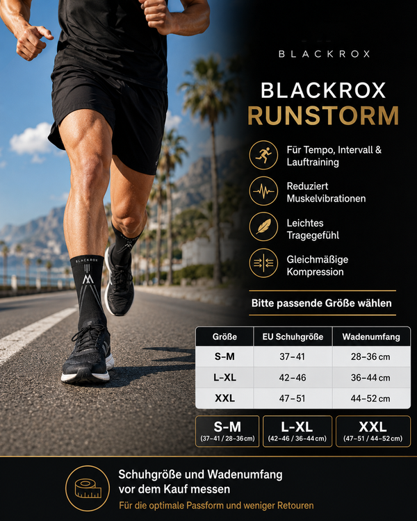 BLACKROX Runstorm Kompressionsstrümpfe Laufen Sport Wadenstütze – Rückansicht