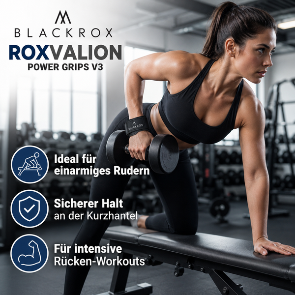 BLACKROX ROXVALION Power Grips Zughilfen Krafttraining Gym – Klimmzüge