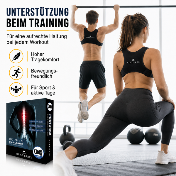 BLACKROX POSTUROX V1 Rücken-Geradehalter Schwarz Haltungskorrektur – Haltungskorrektur