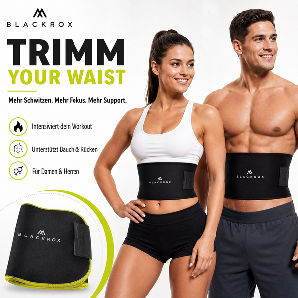 BLACKROX Waist Trimmer Fitnessgürtel Schwitzgürtel Bauchweggürtel – Anwendung
