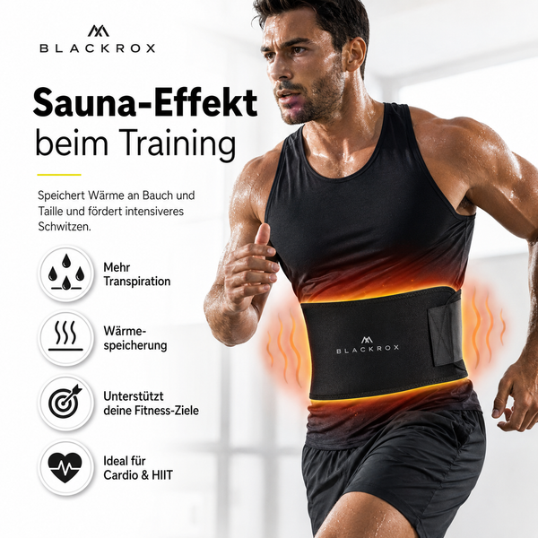 BLACKROX Waist Trimmer Fitnessgürtel Schwitzgürtel Bauchweggürtel – Nahaufnahme