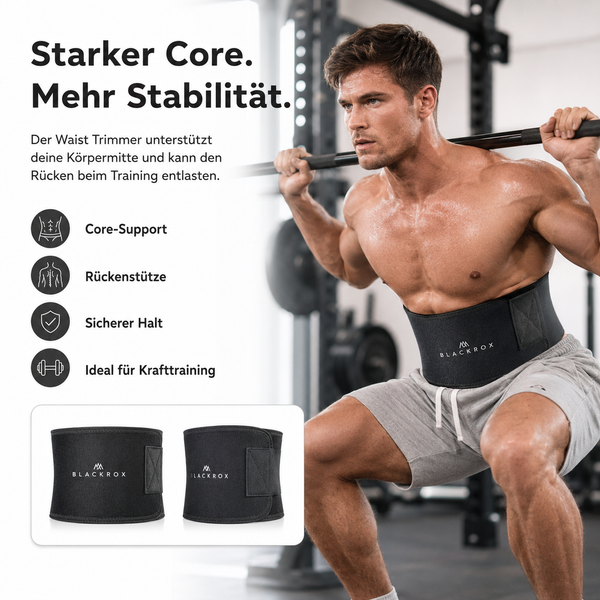 BLACKROX Waist Trimmer Fitnessgürtel Schwitzgürtel Bauchweggürtel – Material