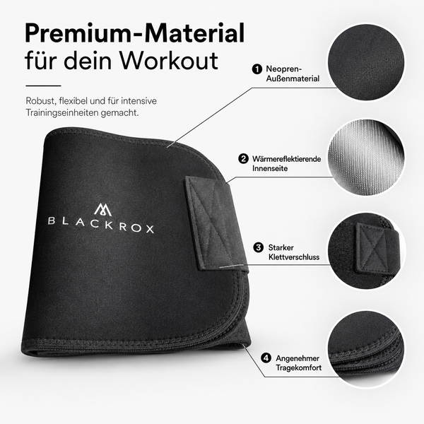 BLACKROX Waist Trimmer Fitnessgürtel Schwitzgürtel Bauchweggürtel – Einsatzbereich
