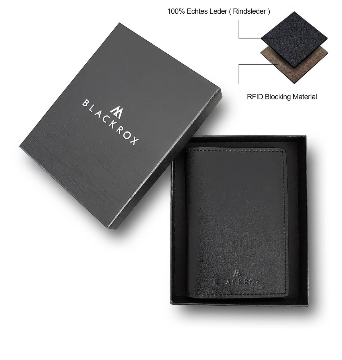 BLACKROX Kreditkartenetui echtes leder Geldbörse unser 2024 Produkt RFID bestes Mini